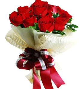 9 adet kırmızı gülden buket tanzimi  İzmit online çiçek gönderme sipariş 