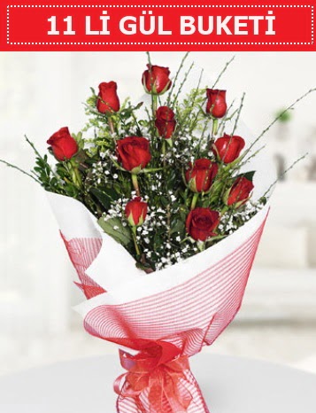 11 adet kırmızı gül buketi Aşk budur  İzmit online çiçek gönderme sipariş 