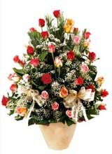 91 adet renkli gül aranjman   İzmit online çiçek gönderme sipariş 