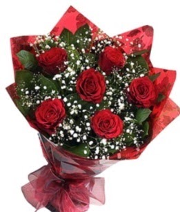6 adet kırmızı gülden buket  İzmit internetten çiçek satışı 