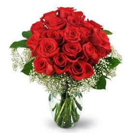 25 adet kırmızı gül cam vazoda  İzmit anneler günü çiçek yolla 