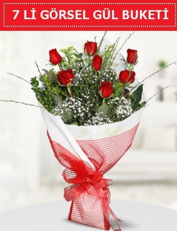 7 adet kırmızı gül buketi Aşk budur  İzmit 14 şubat sevgililer günü çiçek 